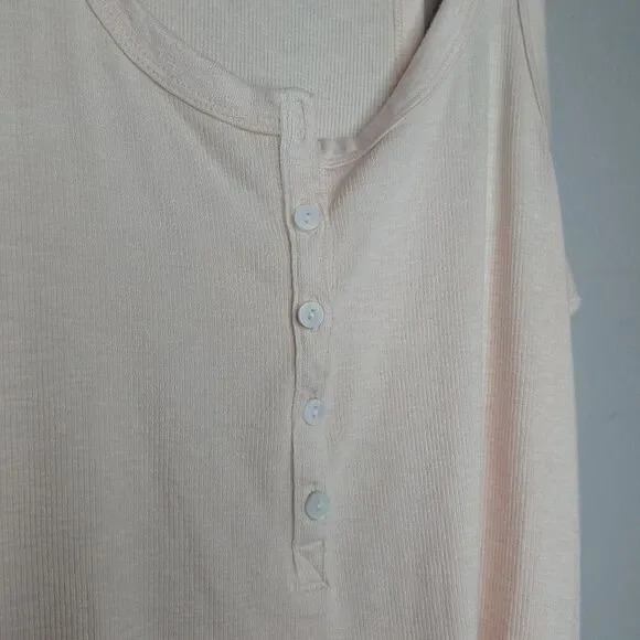 Aerie Peach Henley Ribbed Tank - Picture 5 of 8